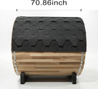 Customize Wood Burning Outdoor Sauna 2-3 Person, Customize Outdoor Steam Saunas, Panaromic Glass, Outside Sauna Room with Backrest Headrest, Wood Stove Saunas (0-195℉)