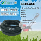 7225600 1/2" x 73" for Gravely Ariens Lawn Mower Snow Blower Belt Heavy-Duty Replacement Fits Pro-Turn Z, Ikon-X, ZTX Series White Outdoor SB Snow Throwers Apex 48" 52" 60" Zenith 52" 60"