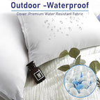 Pack of 2 18x18 Outdoor Pillow Inserts, Water Resistant Throw Pillow Inserts, Cushion Inner Pads for Patio, Furniture, Sofa, Bed, Living Room, Garden Decorative Waterproof Pillow Inserts