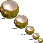 Nerien Gazing Ball, Stainless Steel Garden Mirror Globe, Polished Ornament Sphere, Hollow Floating Reflective Hemisphere, for Home Outdoor Pond Housewarming Swimming Pool Decoration, Rose Gold, 8Pcs