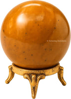 Amazing Gemstone Yellow Jasper Crystal Ball with Stand - 2 Inches Crystal Sphere Meditation Balls for Witchcraft and Decorative Balls