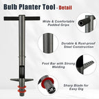 Bulb Planter Tool, 33.5 inch Long Handle Garden Sod Plugger to Dig Hole, Heavy Duty Metal Garden Tools for Soil Test Planting or Weeding Spring Flowers Bulbs,Bedding Plants,Tulips, Lilies, Potato