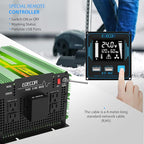 EDECOA 3500W 24 Volts Pure Sine Wave Power Inverter DC 24V to 110V 120V AC with LCD Display and Remote Controller for Truck Motorhome Boat Power Converter