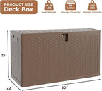 99 Gallon Outdoor Storage Box, Lockable Resin Deck Box Indoor and Outdoor Use, Waterproof Patio Deck Storage Box For Package Delivery, Furniture Cushions, Garden Tools, Pool Accessories