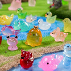 72 Styles Mini Resin Animals 72pcs Variety Tiny Animals Figures Miniature Little Small Figurines Bulk for Micro Fairy Garden Landscape Accessories Hide Decor Aquarium