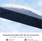 PURPLE LEAF 8' X 8' Left-right Tilting Outdoor Patio Umbrella Swivel Offset Cantilever Heavy Duty Rectangle Aluminum Umbrella with UV Resistant for Deck Pool Patio Backyard, Ocean Slate
