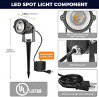 L LOHAS LED Halloween Spotlight Outdoor, Orange Spot Lights for Yard, Auto On/Off 5W 120V Landscape Lighting for House, Holiday, Trees, Decoration, 450LM IP66 Waterproof, UL Listed, 2 Pack