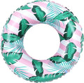 Pool Float for Swimming Pool, Inflatable Swim Tube Floaties for Teens Adults Tropical Leaf Printed Swim Ring Pool Party Decoration