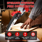Mini Chainsaw Cordless, Upgraded 6 Inch Handheld Chain Saw Battery Powered with 2 Batteries and 3 Chains, Portable Small Electric Tree Trimmer for Wood Cutting, Courtyard and Household
