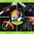 52cc Weed Eater 3 in 1 Gas Brush Cutter, String Trimmer and Weed Wacker for Weeds and Grass (52cc Shoulder)