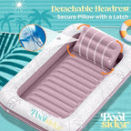 Premium Inflatable Tanning Pool Lounger | Large Inflatable Tanning Bed for Adults - 4 in 1 Multipurpose Suntan Tub | Pool Floats Adults, Inflatable Pool Float | Tanning Float - Sunbathing Pool Raft