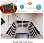 Red Cedar Infrared Sauna 1 Person Low EMF Far Infrared Saunas for Home, 1350 watt Indoor Personal Sauna Room with 2 Bluetooth Speakers, 1 LED Reading Lamp
