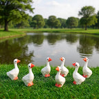 20 Pcs Rubber Goose Decoration, Vintage Style Resin Figurine for Porch, Lawn, Desk Top Ornament, Funny Farm Animal Decor