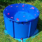Canvas Fish Pond Pool,Above Ground Pond,PVC Fish Pond,Round Thickening Fish Pond Pool,Pool Above Ground with Durable Framed,for Fish Farming,Aquatic Products Breeding Pond 59 X31.5 in/356Gal
