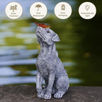 Garden Statue Dog Figurine Decor – Outdoor Decoration with Butterfly for Garden Yard Lawn Home Decor Outside : Christmas Memorial Gifts for Women Mom Grandma