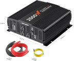 POTEK 2500W Power Inverter 12V DC to 120V AC Converter with 3 AC Outlets