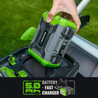 60V Self-Propelled Lawn Mower 21-Inch, Brushless Cordless Mower for Large Yards, Electric with LED Headlight, 5.0Ah Battery & Rapid Charger