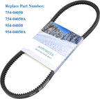 954-04050A Snow Thrower Auger Belt for MTD, Cub Cadet, Craftsman, Troy-Bilt 754-04050, 754-04050A, 954-04050, Replaces 954-04050A Belt (1/2'' x 35'' V-Belt, Kevlar Cord)
