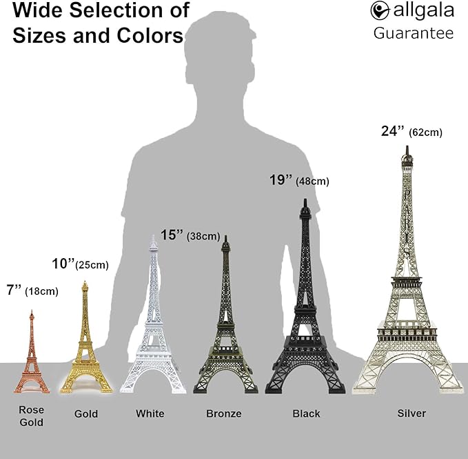 allgala 19 Inch 48CM Eiffel Tower Statue Decor Alloy Metal-Rose Gold (EF19-86196)