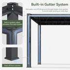 Aoxun Louvered Pergola 10' x 10' 96S Outdoor Metal Pergola with Adjustable Top for Decks, Gardens and Backyards, Easy Assembly via Structural Patent, Gray