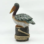 Lukitas Perching Pelican Statue and Sculpture Decor, Coastal Ocean Bird Figurine, Creative Decorative Ornament for Home Garden Yard Lawn Outdoor, Resin 12''