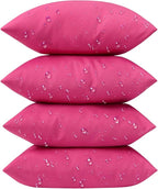 Phantoscope Pack of 4 Premium Dual Usage Outdoor Pillow Inserts, Waterproof Throw Pillows No Cover Needed, Colorful Decorative Couch Sham Cushion Stuffer Patio Couch Tent, Pink 18 x 18 Inches