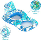 Pool Floats for Adults,Inflatable Chair Lounger Floaties with Drink Holder,Travel Pool Beach Lake Swim Inflatables Water Floating Rafts