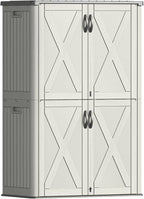 Patiowell 50 Cu.ft Outdoor Storage Cabinet with Lockable Door, Waterproof Horizontal Storage Shed for Tools and Patio Furniture, All-Weather Resin Shed Easy Assemble for Pool or Backyards, Brown