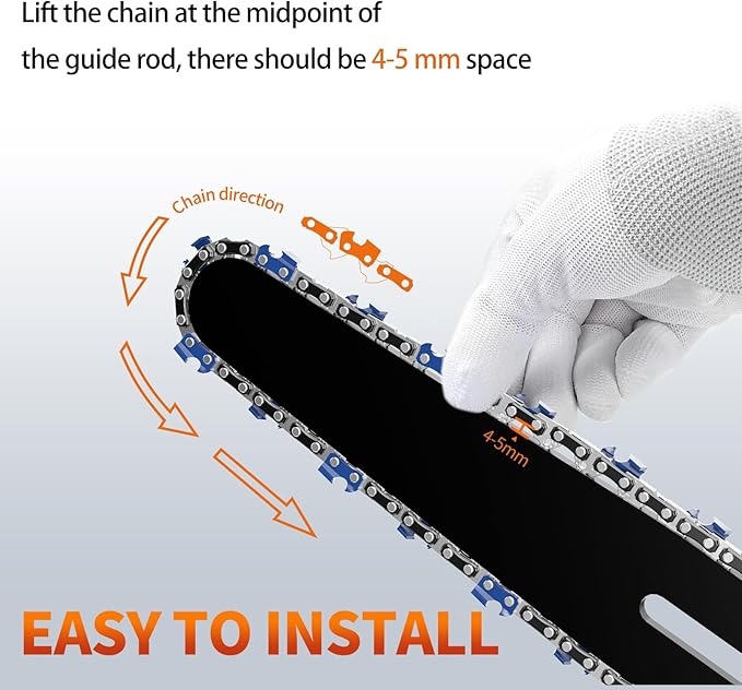 3Pcs 8 Inch Mini Chainsaw Chain, 3/8" LP Pitch .050" Gauge 33 Drive Links, Replacement Chains for Portable Mini Chainsaw, Guide Saw Chain for Chainsaws (8"-33DL-3/8"LP .050"-3pcs)