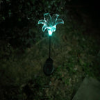 CANDLE CHOICE Solar Powered Landscape LED Lights Outdoor Waterproof Color Changing Garden Figurine Stake Lights for Outside Yard Lawn Flower Beds Plant Path Christmas Decorations 2 Pack Lily