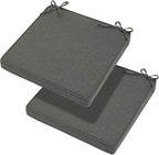 Magpie Fabrics Indoor Outdoor Waterproof Square Chair Cushion, 18" x 18" x 2.5", 2 Pack, Water Resistant Seat Cushions, for Patio Garden Office, Dark Grey