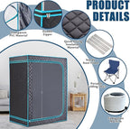 Portable Steam Sauna, Full Size Collapsible 2 Person Sauna Tent for Home Spa, 2.5L,1500W Steamer with Remote Control,Christmas Birthday Gift for Family