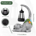 Garden Cute Dog Gnome Statue Decorations - Solar Resin Dog with Solar Garden Lights Outdoor Decorations for Patio,Yard,Lawn,