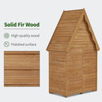 MCombo Large Outdoor Storage Cabinet with 6 Shelves (3.9 x 2.3 x 6.8 ft), Tall Storage shed, Wood Garden Tool Shed for Yard Patio Lawn, 1955