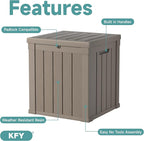 50 Gallon Waterproof Resin Deck Box, UV Resistant Outdoor Storage for Garden, Patio, Porch, Delivery, Grey