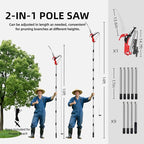 15.7’’ Pole Saws for Tree Trimming - Dual-Pulley Tree Pruner, Tree Trimmers Long Handle Pruner, Manual Pole Saw for Yard & Garden, Gardening Hand Tools