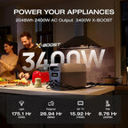 EF ECOFLOW Portable Power Station DELTA 3 MAX with 2 * 220W Solar Panel, 3400W X-Boost Output, Ultra-Fast 0-80% Charging in 1.13 Hr, Home Backup & RV Camping