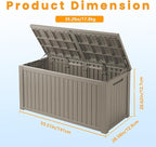 200GAL Brown Industrial - Grade Outdoor Deck Box with Lock Hole - Waterproof, SGS - Certified UV Protection, Built for Commercial Patio and Event Supply Storage, Quick Assembly