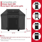 Unicook 52 Inch Grill Cover for Weber Spirit 200 and 300 Series, Gas BBQ Cover for Outdoor Grill, Heavy Duty Waterproof Fade Resistant, Compared to Weber 7106