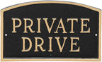 Montague Metal Products SP-12S-BG Private Drive Arch Statement Plaque, Standard, Black and Gold
