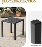 Crestlive Products Aluminum Outdoor Side Table, Pool Lounge Chair Side Table, Weather Resistant Small Square Coffee End Table for Patio, Yard, Garden, Porch, Deck, Indoor, Outdoor