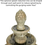 42.5" H Traditional Outdoor Water Fountain with Pineapple Finial – Classic Garden Décor with Flowing Cascade and Antique Stone Finish for Patios, Lawns, and Courtyards