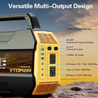 VTOMAN FlashSpeed 300 Portable Power Station, 300W 230Wh LiFePO4 Battery with 3000 Life Cycles, 100W PD USB-C Fast Charge, 6 Outputs for Outdoor Camping, Home Backup, RV, Off-Grid