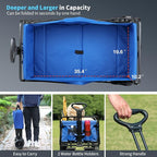 EchoSmile Heavy Duty 350 Lbs Capacity Collapsible Wagon, Outdoor Folding Camping Wagons, Grocery Portable Utility Cart, Adjustable Rolling Carts, All Terrain Sports Wagon with Big Wheels by Boahaus