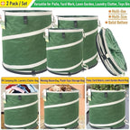 16 Gallon and 24 Gallon Collapsible Trash Can Solid Bottom for Pop-Up Trash Can,Recycling Bin,RV Camping Waste Bin,Laundry Hamper,Yard Waste Bag,Garden Debris Bag,Lawn Grass,Yard Weeds Bags,Leaf Bags