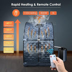 Portable Sauna, Sauna Box for Home, Personal Steam Sauna, Foldable Sauna with 3L, up to 90min,800W Steam Sauna Generator with Safety Protection, Remote Control & Portable Chair, UL Certified