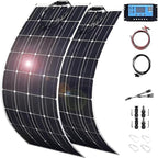 800 Watt Flexible Solar Panel for RV, 2 × 400 Watt 12 Volt Solar Power Panel Kit with 40A Solar Charge Controller Monocrystalline Solar Panels for Camping Off Grid Car Battery Charging Boat