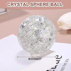 uxcell 50mm/2" Crystal Sphere Ball Ice Cracked Glass Solid Decorative Sphere Crystal Ball Prop Ornament for Feng Shui Divination Fortune Telling Tabletop Fountain Decoration, Clear