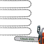12 Inch Chainsaw Chain .050" Gauge, 3/8" LP Pitch, 45 Drive Links Compatible with Craftsman 358.34101,Echo CS-2511T,SUNJOE SWJ698E Greenworks,Poulan,Remington,Ryobi,12" Replacement Chain 4Pack