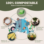 Compost Bags 33 Gallon 125 Liter Extra Thick 1.2 Mils Compostable Food Scrap Waste Bags with US BPI ASTM D6400 and Europe OK Compost Home Certified 20 Counts